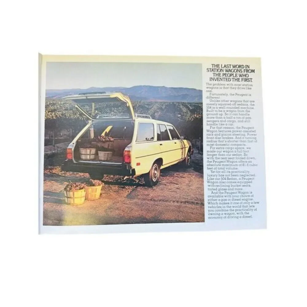 1979 PEUGEOT 604 / 504 Color‎ Brochure U.S.A. EDITION w/ Diesel XLNT
